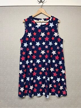 🆕 XXL Celebrate Together Navy Star Print Sleeveless Dress Patriotic